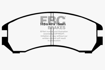 EBC 86-87 Nissan Pulsar NX 1.6 SE Greenstuff Front Brake Pads