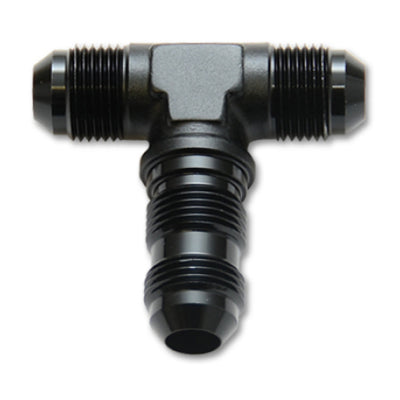 Vibrant -4AN Bulkhead Adapter Tee Fitting - Anodized Black Only