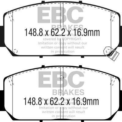 EBC 16+ Acura ILX 2.4 Greenstuff Front Brake Pads