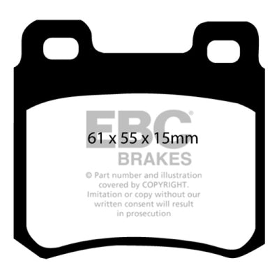 EBC 94-95 Mercedes-Benz C220 (W202) 2.2 Redstuff Rear Brake Pads