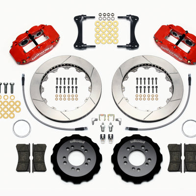Wilwood Narrow Superlite 6R Front Hat Kit 13.06in Red 2008-up Hyundai Genesis Coupe w/Lines