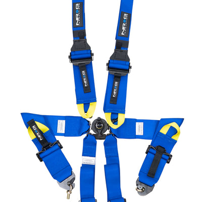NRG FIA 6pt 2in. Shoulder Belt for HANS Device/ Rotary Cam Lock Buckle/ 3in. Waist Belt - Blue