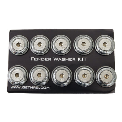 NRG Fender Washer Kit w/Rivets For Plastic (Gunmetal) - Set of 10