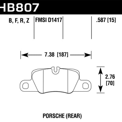 Hawk 2014 Porsche 911 Performance Ceramic Street Rear Brake Pads