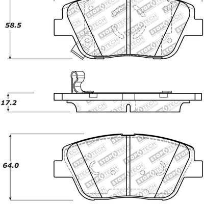 StopTech 09-15 Hyundai Sonata Street Select Front Brake Pads