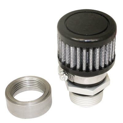 Moroso Weld-On Valve Cover Breather Kit - Steel Valve Covers - Black Finish