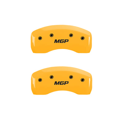 MGP 4 Caliper Covers Engraved Front & Rear MGP Yellow Finish Black Char 2004 Volkswagen Golf