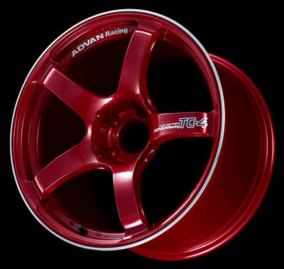 Advan TC4 15x6.5 +40 4x100 Racing Candy Red and Ring Wheel