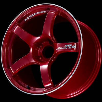 Advan TC4 17x7.5 +43 5x112 Racing Candy Red and Ring Wheel