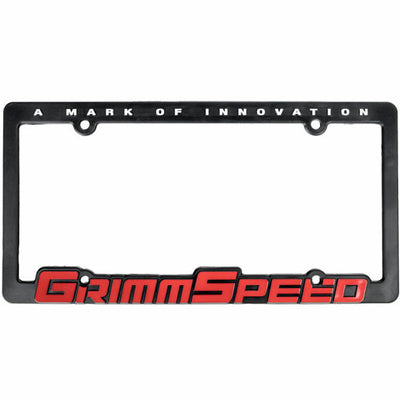 GrimmSpeed License Plate Frame - GrimmSpeed Red Text (Single)