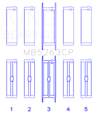 King Engine Bearings Ford Eng 445 T/Dies Crankshaft Main Bearing Set (Set of 5)