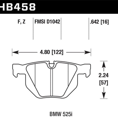 Hawk 15-16 BMW X5 xDrive35d/xDrive35i / 15-16 BMW X6 xDrive35i/sDrive35i HPS 5.0 Rear Brake Pads