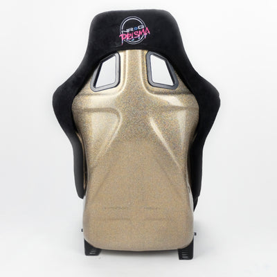 NRG FRP Bucket Seat ULTRA Edition - Large (Black Alcantara/Gold Glitter Back)