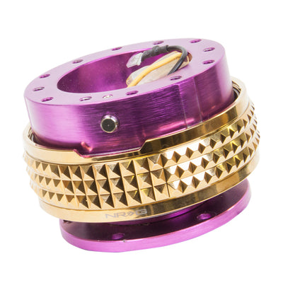 NRG Quick Release Kit - Pyramid Edition - Purple Body / Chrome Gold Pyramid Ring