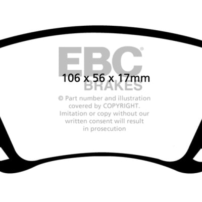 EBC 06-13 Audi A3 2.0 Turbo (Girling rear caliper) Ultimax2 Rear Brake Pads