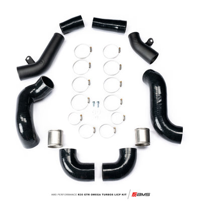 AMS Performance 2009+ Nissan R35 GTR Omega Turbo Kit 3in Lower Intercooler Pipes (Omega 9 & 14)
