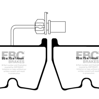EBC 06-09 Audi RS4 4.2 (Cast Iron Rotors) Yellowstuff Front Brake Pads