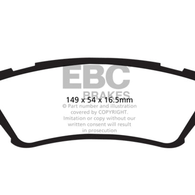 EBC 15+ Ford F150 2.7 Twin Turbo (2WD) Extra Duty Rear Brake Pads