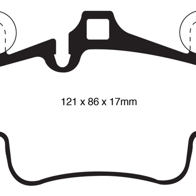 EBC 07-08 Porsche 911 (997) (Cast Iron Rotor only) 3.6 Carrera 2 Redstuff Front Brake Pads