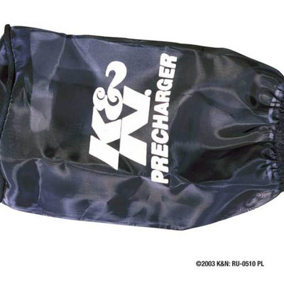 K&N Round Straight - Black - 3.5in ID x 5in H - PreCharger Air Filter Wrap Blue