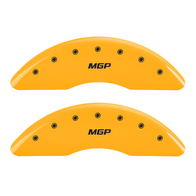 MGP 4 Caliper Covers Engraved Front & Rear MGP Yellow Finish Black Char 2005 Audi A8 Quattro