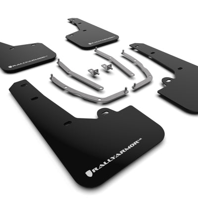 Rally Armor 22-24 Hyundai Tucson Black UR Mud Flap w/White Logo