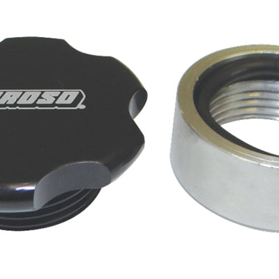 Moroso Universal Filler Cap Kit - 1-1/4-12UNF - Steel Bung - Black Anodized