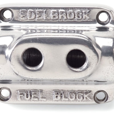 Edelbrock Polished Fuel Block Dual Carb