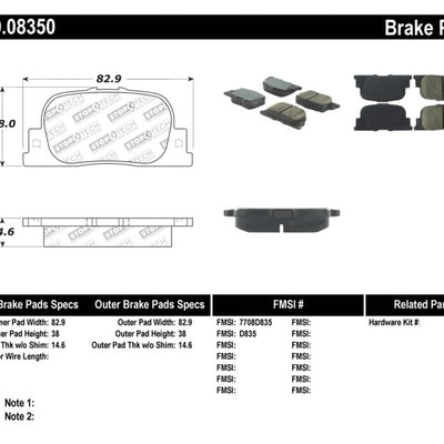 StopTech Performance 05-08 Scion tC Rear Brake Pads
