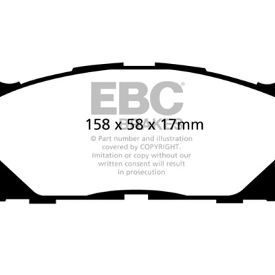 EBC 13+ Lexus ES300h 2.5 Hybrid Ultimax2 Front Brake Pads