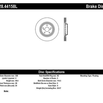 StopTech Drilled Sport Brake Rotor
