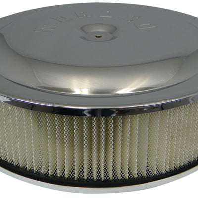 Moroso Racing Air Cleaner - 16in x 4in Filter - Offset - Raised Bottom - Clear Powder Coat