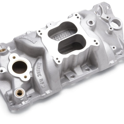 Edelbrock Manifold SBC 23-Degree Marine RPM 1987-1995 w/ Brass