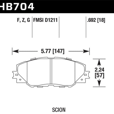 Hawk 06-16 Toyota RAV4 HPS 5.0 Front Brake Pads