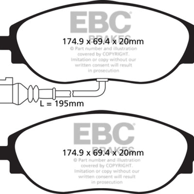 EBC 14-20 Audi S3 2.0 Turbo Yellowstuff Front Brake Pads