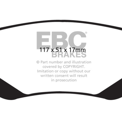 EBC 08-11 Chrysler Town & Country 3.3 Extra Duty Rear Brake Pads