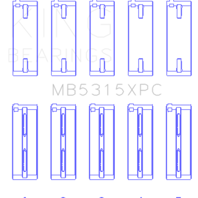 King 1992+ Mitsubishi 4G63/4G64 EVO I-IV (Size 0.5) Coated Performance Main Bearing Set
