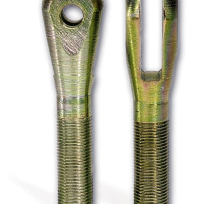 Moroso Clevis End - 1/2in-20 Thread on Shank - Chrome Moly Steel - Gold Iridite Finish - 2 Pack