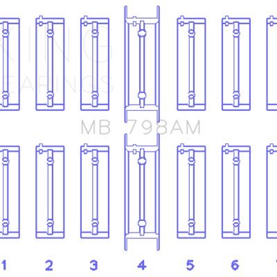 King Engine Bearings BMW M20B20-23-25-27 / M50B25 / M52B20-25-28 (Size 0.25) Main Bearing Set