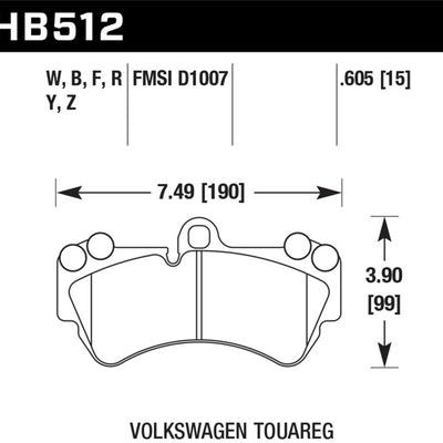 Hawk 08 Porsche Cayenne GTS/Turbo / 03-09 Cayenne / 04-05 VW Touareg DTC-30 Race Front Brake Pads