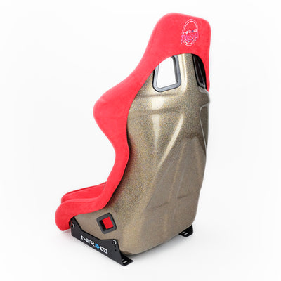 NRG FRP Bucket Seat ULTRA Edition - Large (Red Alcantara/Gold Glitter Back)