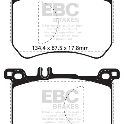 EBC 15+ Mercedes-Benz SL400 3.0 Twin Turbo Yellowstuff Front Brake Pads