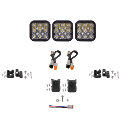 Diode Dynamics SS5 Pro Universal CrossLink 3-Pod Lightbar - White Driving