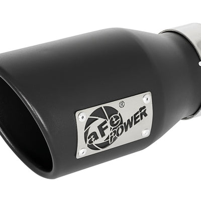 aFe MACH Force-Xp 409 SS Exhaust Tip Black (Left Side) 3in In x 4-1/2in Out x 9in L Clamp-On