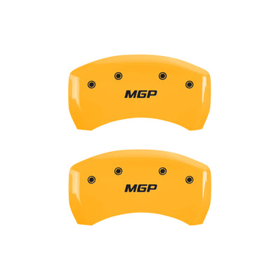 MGP 4 Caliper Covers Engraved Front & Rear MGP Yellow Finish Black Characters 2015 BMW I8