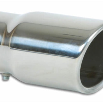 Vibrant 3in Round SS Bolt-On Exhaust Tip (Single Wall Angle Cut Rolled Edge)