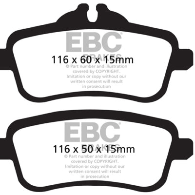 EBC 13-16 Mercedes-Benz GL350 3.0 TD Ultimax2 Rear Brake Pads