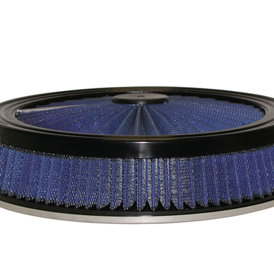 aFe MagnumFLOW Air Filters Round Racing P5R A/F TOP Racer 14D x 3H (Blk/Blue)