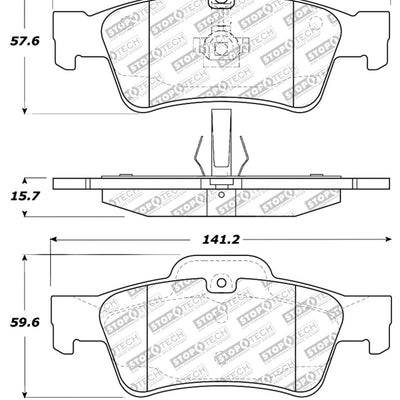 StopTech Street Select Brake Pads w/Hardware - Rear