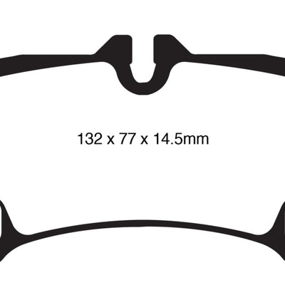 EBC 08-09 Volkswagen Touareg 3.6 (2 holes at bottom of backplate) Redstuff Rear Brake Pads